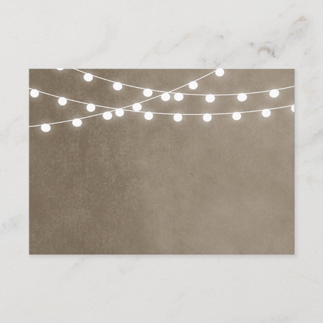 Taupe String Luces Boda Insertar tarjeta (Anverso)