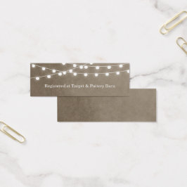 Taupe String Luces Boda Insertar tarjeta