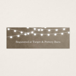 Taupe String Luces Boda Insertar tarjeta