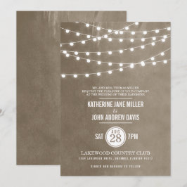 Taupe String Luces Invitación a la boda