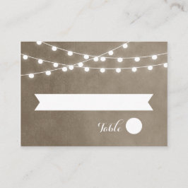 Taupe String Luces Tarjetas de Escort Boda
