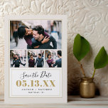 Taupe y Gold 4 Foto Guardar la fecha<br><div class="desc">Guarde la fecha con una elegante tarjeta de invitación magnética de moda con espacio para 4 fotos de compromiso, nombres de novios y novios, fecha de boda u otro texto de personalizado. Utilice las herramientas de diseño para editar los tipos de letra y los colores del texto, añadir más fotos...</div>