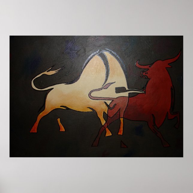 Taurean Bulls Animal Resumen Arte (Frente)