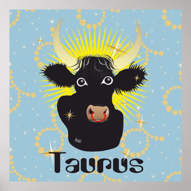 Taurus 21 de abril a 20 de mayo Posters y pinturas (Frente)