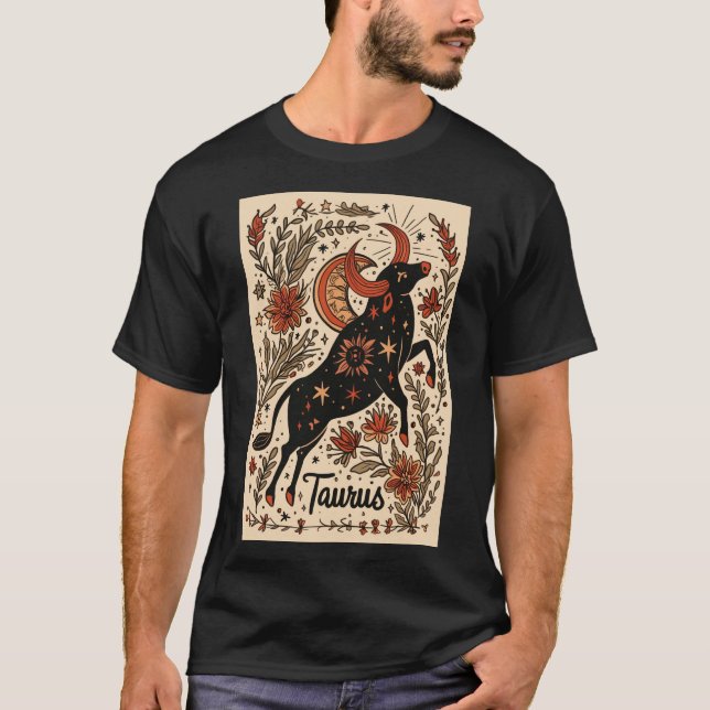 Taurus - Arte celestial Zodiaco de camiseta (Anverso)