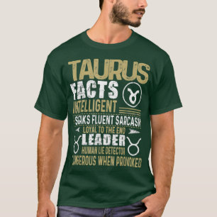 TAURUS Hechos Regalo de cumpleaños de la camiseta