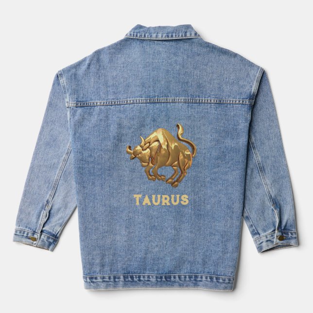 Taurus la Chaqueta de Denim Femenino Bull Zodiac (Reverso )