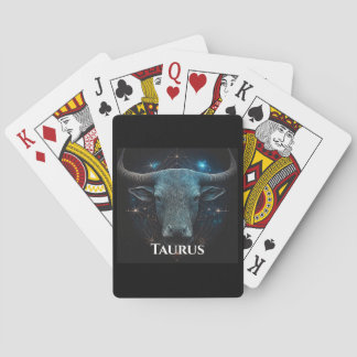 Taurus Las Cartas De Juego Del Rótulo Bull Zodiac