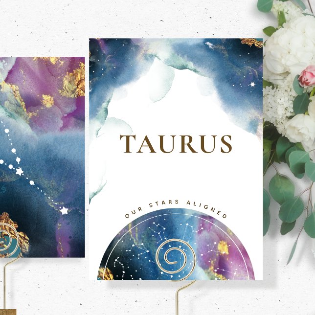 Taurus Table Rótulo Tarjeta temática de acuarela c (Subido por el creador)