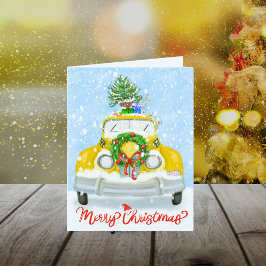 Taxi Amarillo de Navidad Vintage de Nueva York de