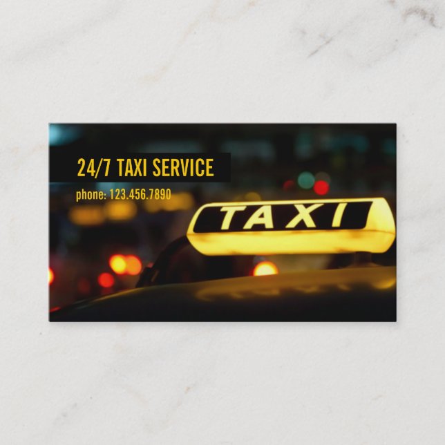 Taxi, Cab, Conductor, Tarjeta de Negocios de Trans (Anverso)