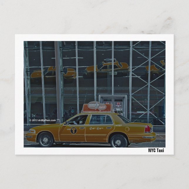 Taxi de NYC - Tarjeta postal (Anverso)