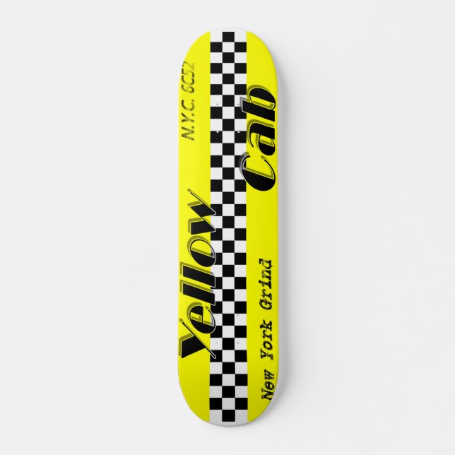 ¡Taxi! Monopatín amarillo del diseño del inspector (Anverso )