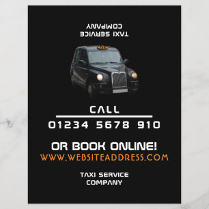 Taxi negro con lista de precios