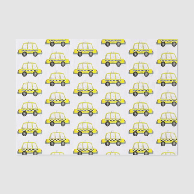 Taxi NYC Amarillo de Nueva York revisado con papel (Anverso)
