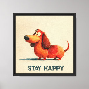 Tay Perro Feliz – Arte de Cita Positiva Lindo
