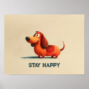 Tay Perro Feliz – Arte de Cita Positiva Lindo