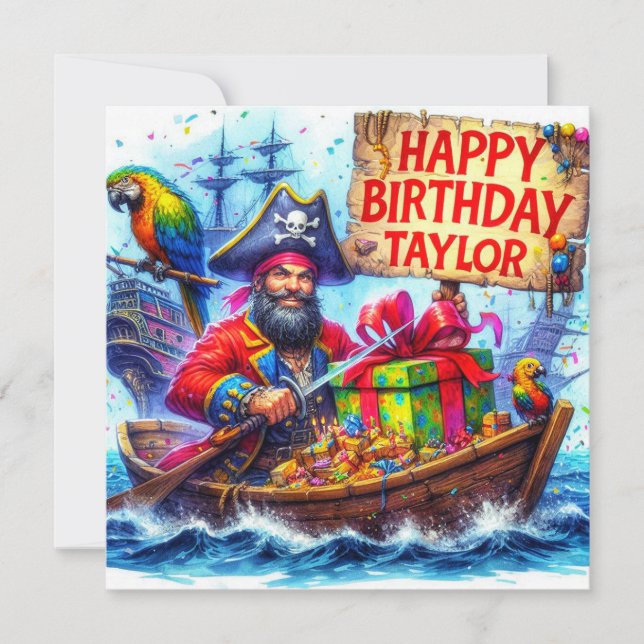 TAYLOR ~ Tarjeta de cumpleaños ~ Pirata amigo ~ (Anverso)