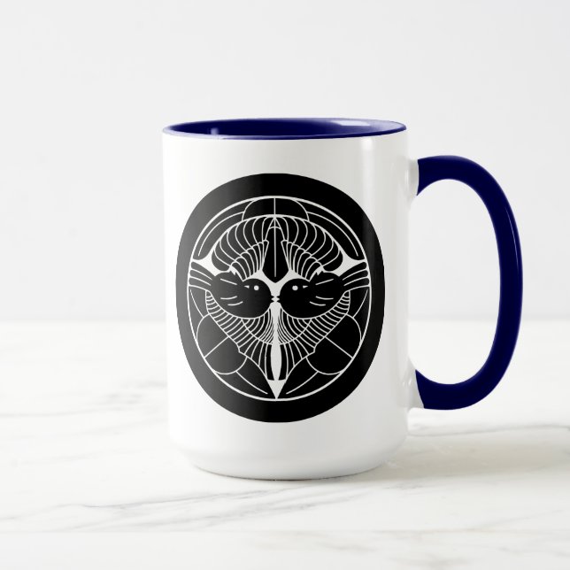 Taza 上杉謙信家紋, Uesugi Kenshin KAMON, familia japonesa Cre (Derecha)