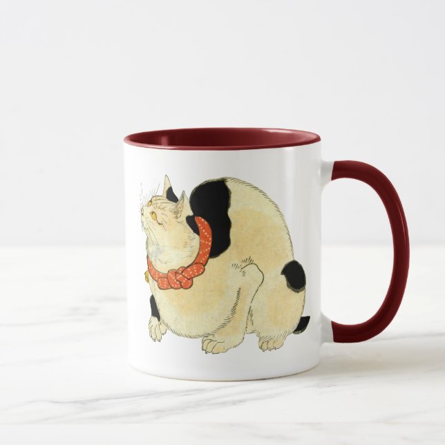 Taza 日本猫, gato japonés del 国芳, Kuniyoshi, Ukiyo-e (Derecha)