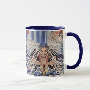 Taza 滝に打たれる僧, monje en las cascadas, Kuniyoshi del 国芳