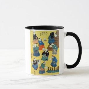Taza 猫の曲芸師, acróbata de los gatos, Kuniyoshi, Ukiyo-e