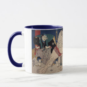 Taza 相 撲, 国 芳 lucha contra el sumo, Kuniyoshi, Ukiyo-e