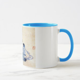 Taza 顔を洗う猫, lavado de la cara del gato del 広重,