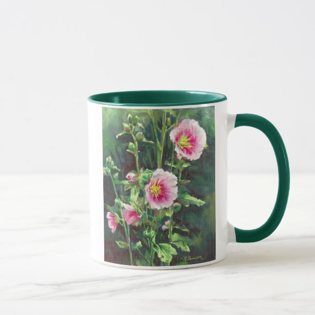 Taza 0013 Hollyhocks rosa (Derecha)