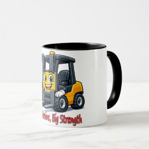 Taza 0499 Feliz Mascota de Carretilla Elevadora de Dibu