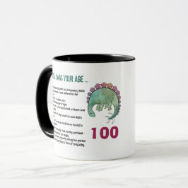 Taza 100 AÑOS Divertidos de envejecer enviando mensajes