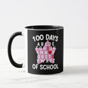 Taza 100 Días De Escuela Alfabeto 100º Día Profesor 