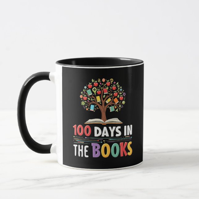 Taza 100 días en los libros de los profesores de libros (Izquierda)