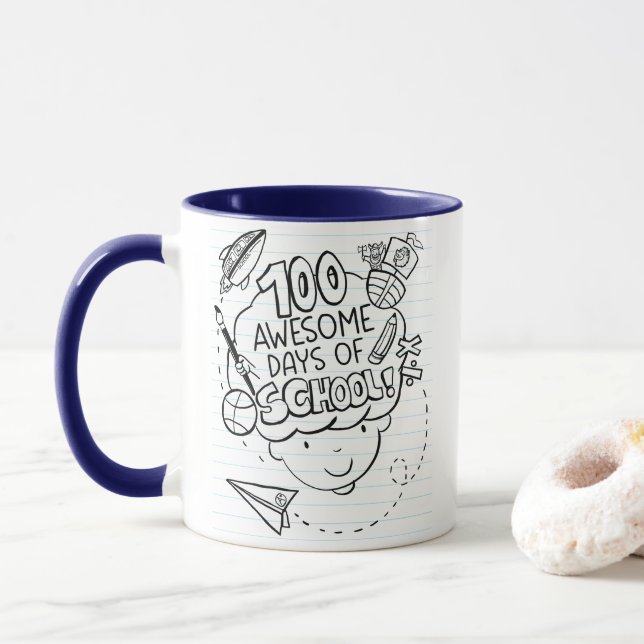 Taza 100 Días Geniales De Escuela (Con donut)