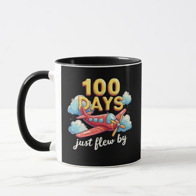 Taza 100 Días Simplemente Volaron En Avión 100 Días De  (Izquierda)