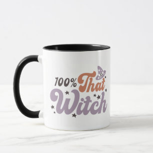 Taza 100% Esa Bruja Divertida Blanca de Halloween