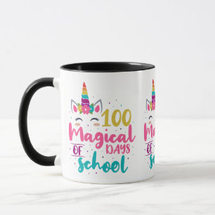 Taza 100 Mágicos Días Escolares De Unicornio