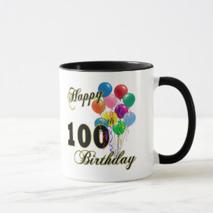 Taza 100os regalos de cumpleaños y ropa felices del