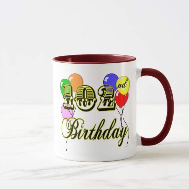 Taza 102o Cumpleaños con los globos (Derecha)
