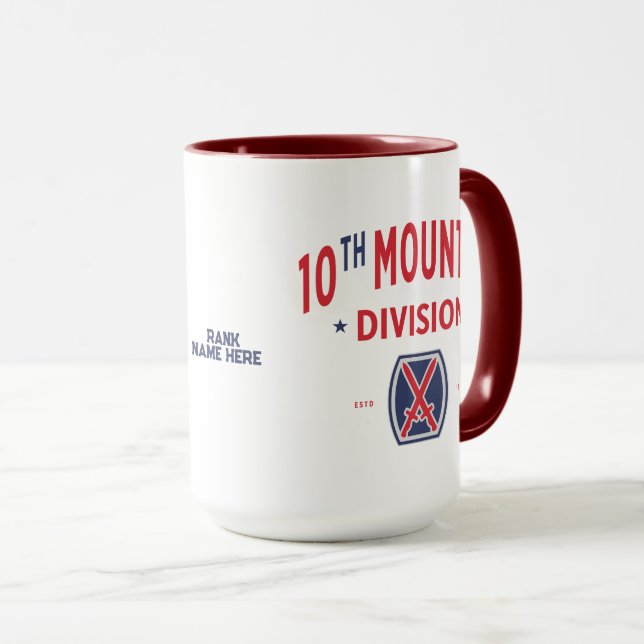 Taza 10.º Personalizado de la División de Montaña (Anverso derecho)