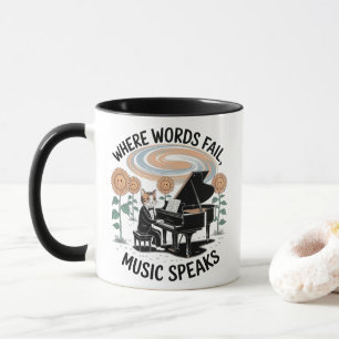 Taza 11 0z Mug Cuando las palabras fallan, la música ha