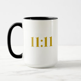 Taza 11:11 Café de Afirmación Negra y Oro Mug