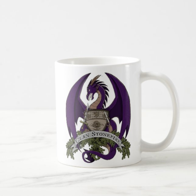 Taza 11oz del escudo de los dragones de Stonefire (Derecha)