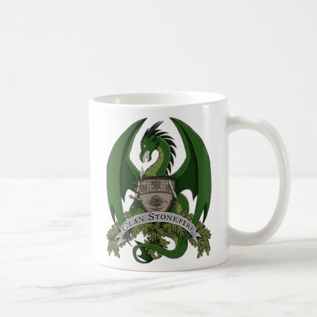 Taza 11oz del escudo de los dragones de Stonefire (Derecha)