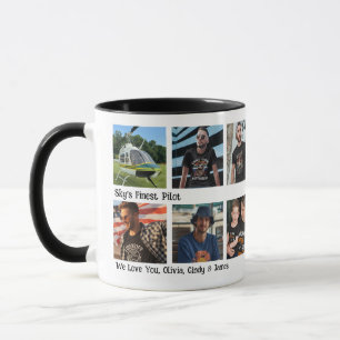 Taza 12 Colaje de Fotos 'El Mejor Piloto del Cielo' Mod