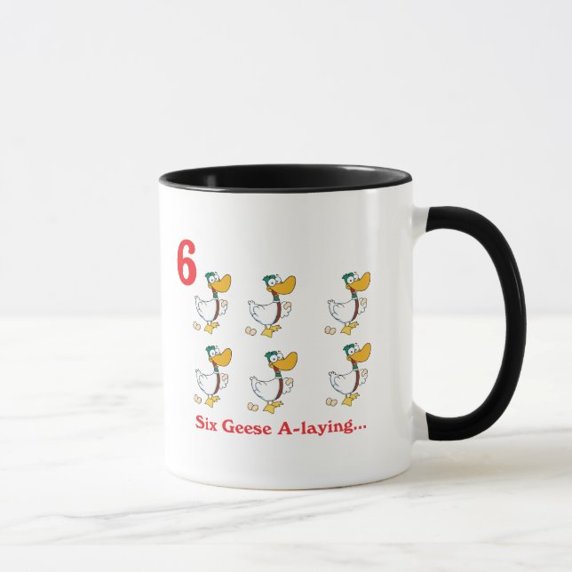 Taza 12 días seis gansos a-tendido (Derecha)