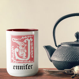 Taza 16th Century Mythic Creatures Decorative Capital J