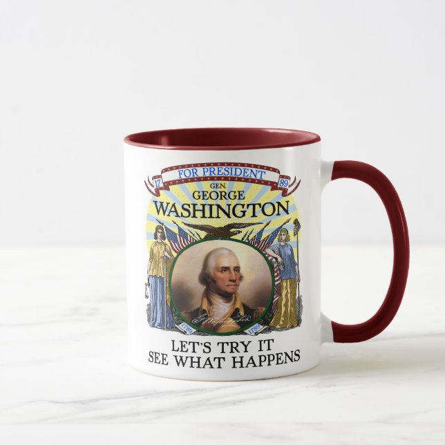 Taza 1789 de la elección de George Washington (Derecha)