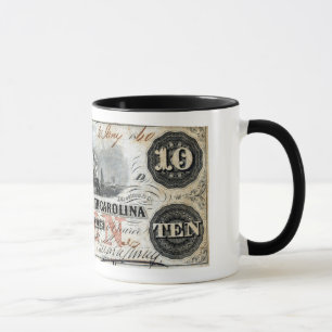 Taza 1860 Carolina del Sur Diez Dólares Nota
