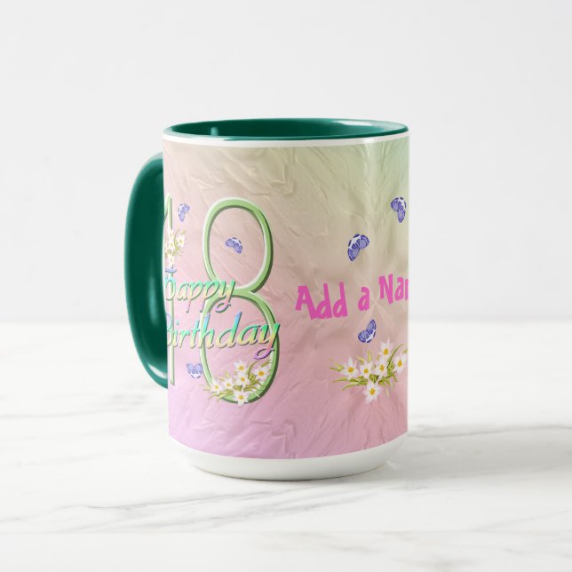 Taza 18.ª Mariposa De Cumpleaños (Anverso izquierdo)